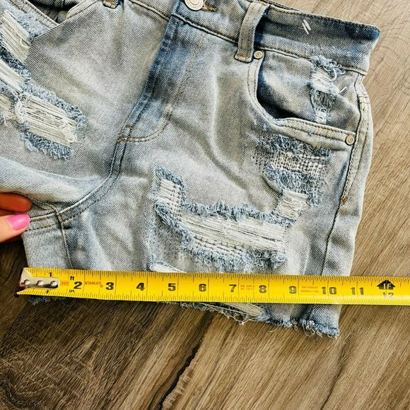 Blu Outfitters  Stretch high waist distressed Shortie Womens 5/27 New - Picture 3 of 8